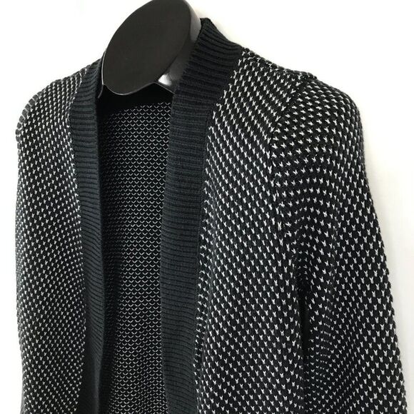 Lands' End Open Front Knit Cardigan Women's Small Pockets Cotton Acrylic Winter - Picture 4 of 11